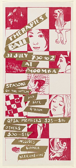 Artist: b'Doherty, Brian.' | Title: b'Therapies ball.' | Date: (c1979-81) | Technique: b'screenprint, printed in colour, from multiple stencils' | Copyright: b'\xc2\xa9 Brian Doherty. Licensed by VISCOPY, Australia' Artist: b'Doherty, Brian.' | Title: b'Therapies ball.' | Date: (c1979-81) | Technique: b'screenprint, printed in colour, from multiple stencils' | Copyright: b'\xc2\xa9 Brian Doherty. Licensed by VISCOPY, Australia'