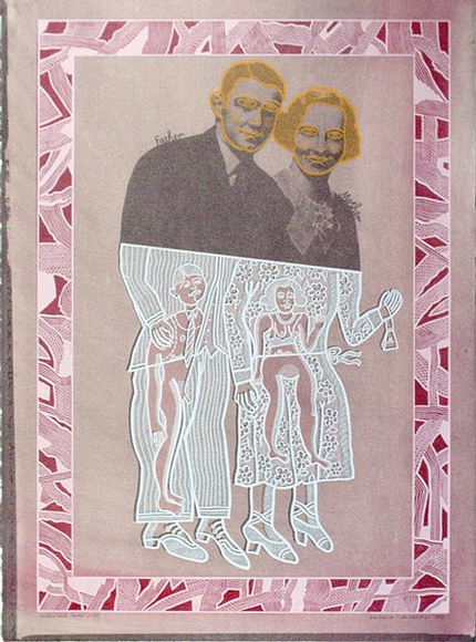 Artist: b'HANRAHAN, Barbara' | Title: b'Mother and Father' | Date: 1977 | Technique: b'screenprint, printed in colour, from five stencils' Artist: b'HANRAHAN, Barbara' | Title: b'Mother and Father' | Date: 1977 | Technique: b'screenprint, printed in colour, from five stencils'