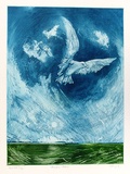 Artist: GRIFFITH, Pamela | Title: Pacific flight | Date: 1981 | Technique: etching, aquatint, burnishing printed in colour, from one zinc plate | Copyright: © Pamela Griffith