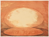 Artist: b'Martin, Mandy.' | Title: b'No voice but the silence sank like music on my heart' | Date: 1993 | Technique: b'lithograph and collograph, printed in colour, from five stones [or plates]' | Copyright: b'\xc2\xa9 Mandy Martin. Licensed by VISCOPY, Australia'