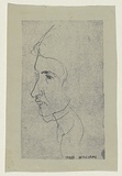 Artist: b'WILLIAMS, Fred' | Title: b'Head of a girl' | Date: c.1950 | Technique: b'dyeline' | Copyright: b'\xc2\xa9 Fred Williams Estate'
