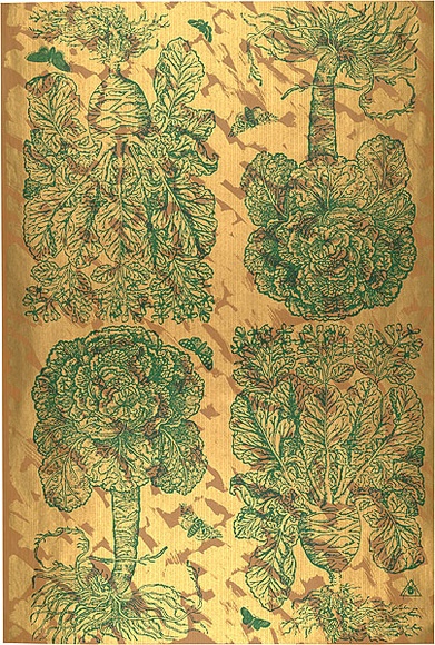 Artist: b'REDBACK GRAPHIX' | Title: b'Wrapping paper: Gold' | Date: 1986 | Technique: b'screenprint, printed in colour, from three stencils' Artist: b'REDBACK GRAPHIX' | Title: b'Wrapping paper: Gold' | Date: 1986 | Technique: b'screenprint, printed in colour, from three stencils'