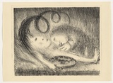 Artist: BOYD, Arthur | Title: St Clare attending to St Francis. | Date: (1965) | Technique: lithograph, printed in black ink, from one plate | Copyright: Reproduced with permission of Bundanon Trust