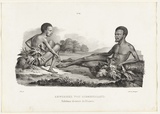Title: Bewohner von Diemen Island. Habitans de terre de Diemen | Date: c.1830? | Technique: lithograph, printed in black ink, from one stone [or plate]