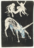 Artist: BOYD, Arthur | Title: Death of the Unicorn. | Date: 1973-74 | Technique: aquatint, printed in black ink, from one plate | Copyright: Reproduced with permission of Bundanon Trust