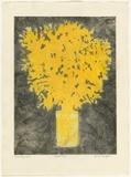 Artist: GRIFFITH, Pamela | Title: First of August, Wattle Day | Date: 1980 | Technique: etching, soft ground, sugar lift, aquatint printed in colour, from two zinc plates | Copyright: © Pamela Griffith