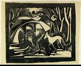 Artist: French, Len. | Title: (Dog by the stream). | Date: (1955) | Technique: lithograph, printed in black ink, from one plate | Copyright: © Leonard French. Licensed by VISCOPY, Australia