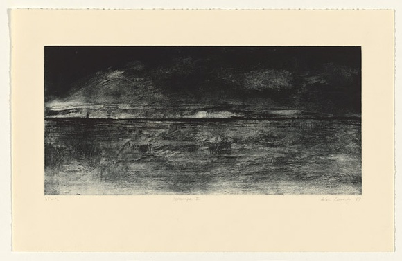 Artist: b'Kennedy, Helen.' | Title: b'Seascape II' | Date: 1989 | Technique: b'etching and drypoint, printed in dark blue ink, from one plate' Artist: b'Kennedy, Helen.' | Title: b'Seascape II' | Date: 1989 | Technique: b'etching and drypoint, printed in dark blue ink, from one plate'