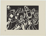 Artist: Shipp, Naomi. | Title: Trampling the flag. | Date: 1954 | Technique: linocut, printed in black ink, from one block