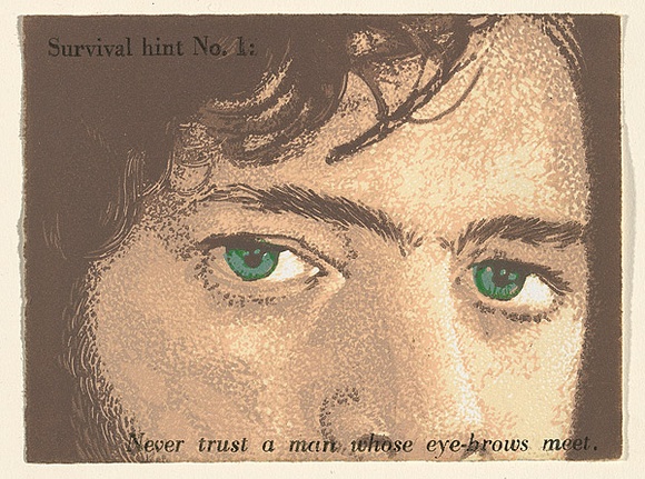 Artist: b'Cininas, Jazmina.' | Title: b'Lycanthropy survival hints 1-4.' | Technique: b'linocut, printed in colour, from multiple blocks' Artist: b'Cininas, Jazmina.' | Title: b'Lycanthropy survival hints 1-4.' | Technique: b'linocut, printed in colour, from multiple blocks'