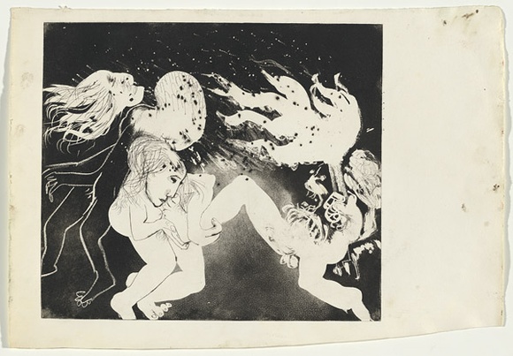 Artist: b'BOYD, Arthur' | Title: bWomen's chorus. | Date: (1970) | Technique: b'etching and aquatint, printed in black ink, from one plate' | Copyright: b'Reproduced with permission of Bundanon Trust' Artist: b'BOYD, Arthur' | Title: bWomen's chorus. | Date: (1970) | Technique: b'etching and aquatint, printed in black ink, from one plate' | Copyright: b'Reproduced with permission of Bundanon Trust'