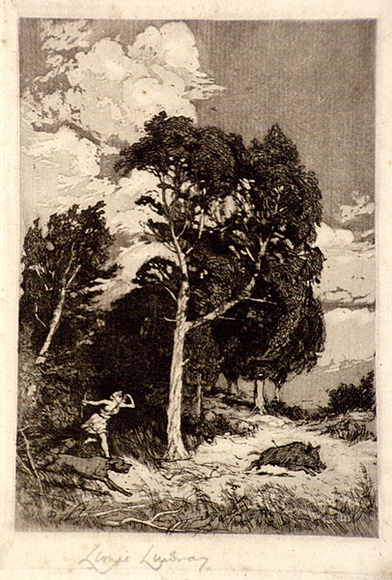 Artist: b'LINDSAY, Lionel' | Title: b'Diana' | Date: 1907 | Technique: b'etching and aquatint, printed in warm black ink, from one plate' | Copyright: b'Courtesy of the National Library of Australia' Artist: b'LINDSAY, Lionel' | Title: b'Diana' | Date: 1907 | Technique: b'etching and aquatint, printed in warm black ink, from one plate' | Copyright: b'Courtesy of the National Library of Australia'