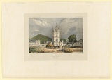 Artist: Le Breton, Louis. | Title: New Town (Ile Van Diemen). [New Town, Van Diemen's Land] | Date: 1841 | Technique: lithograph, printed in black ink, from one stone; hand-coloured