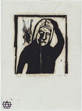 Artist: MADDOCK, Bea | Title: Mirror image | Date: 1966 | Technique: woodcut, printed in black inkby hand-burnishing, from one pine block