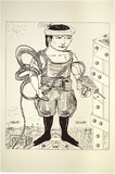Artist: Mantzaris, Diane. | Title: The Fuji-Mart Builder | Date: 1988 | Technique: lithograph, printed in colour, printed from multiple stones [or plates], from computer-generated image | Copyright: © Diane Mantzaris, Licensed by VISCOPY, Australia