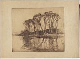 Artist: b'Long, Sydney.' | Title: b'Reflections, Avoca' | Date: (1928) | Technique: b'line-etching, printed in brown ink from one zinc plate' | Copyright: b'Reproduced with the kind permission of the Ophthalmic Research Institute of Australia'