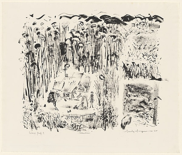 Artist: b'MACQUEEN, Mary' | Title: b'Lenore' | Date: 1965 | Technique: b'lithograph, printed in black ink, from one plate' | Copyright: b'Courtesy Paulette Calhoun, for the estate of Mary Macqueen' Artist: b'MACQUEEN, Mary' | Title: b'Lenore' | Date: 1965 | Technique: b'lithograph, printed in black ink, from one plate' | Copyright: b'Courtesy Paulette Calhoun, for the estate of Mary Macqueen'