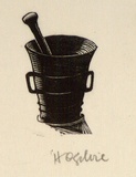 Artist: b'OGILVIE, Helen' | Title: b'not titled [Mortar and Pestle]' | Date: (1947) | Technique: b'wood-engraving, printed in black ink, from one block'
