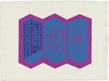 Artist: b'WALKER, Murray' | Title: b'Public graffiti - tiled walls.' | Date: 1970 | Technique: b'linocut, printed in colour, from multiple blocks'