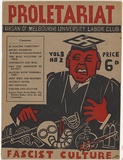 Title: Proletariat. | Date: August 1934 | Technique: linocut, printed in colour, from two blocks (black and red)