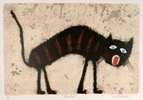Artist: Hadley, Basil. | Title: Alley cat | Date: 1980 | Technique: lithograph, printed in colour, from multiple plates; gouache additions