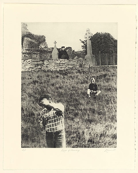 Artist: b'EWINS, Rod' | Title: b'Edge of Memeory.' | Date: 1985, January | Technique: b'photo-etching and aquatint, printed in black ink, from one plate' Artist: b'EWINS, Rod' | Title: b'Edge of Memeory.' | Date: 1985, January | Technique: b'photo-etching and aquatint, printed in black ink, from one plate'