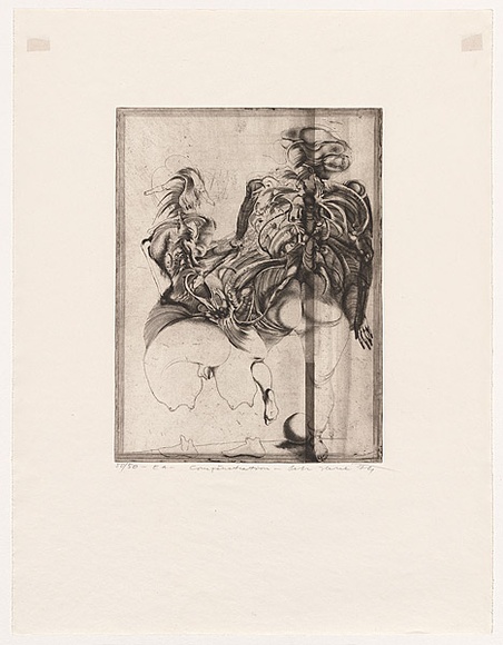 Artist: b'Herel, Petr.' | Title: b'Compenetration' | Date: 1974 | Technique: b'etching, printed in black ink, from one plate' | Copyright: b'\xc2\xa9 Petr Herel' Artist: b'Herel, Petr.' | Title: b'Compenetration' | Date: 1974 | Technique: b'etching, printed in black ink, from one plate' | Copyright: b'\xc2\xa9 Petr Herel'