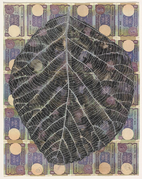 Artist: b'HALL, Fiona' | Title: b'Tectona grandis - Teak (Indian currency)' | Date: 2000 - 2002 | Technique: b'gouache' | Copyright: b'\xc2\xa9 Fiona Hall' Artist: b'HALL, Fiona' | Title: b'Tectona grandis - Teak (Indian currency)' | Date: 2000 - 2002 | Technique: b'gouache' | Copyright: b'\xc2\xa9 Fiona Hall'