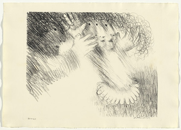 Artist: b'BOYD, Arthur' | Title: b'St Francis turning Brother Masseo.' | Date: (1965) | Technique: b'lithograph, printed in black ink, from one plate' | Copyright: b'Reproduced with permission of Bundanon Trust' Artist: b'BOYD, Arthur' | Title: b'St Francis turning Brother Masseo.' | Date: (1965) | Technique: b'lithograph, printed in black ink, from one plate' | Copyright: b'Reproduced with permission of Bundanon Trust'