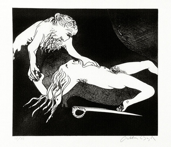 Artist: b'BOYD, Arthur' | Title: b'Just as Menalaus, they say...'. | Date: 1970 | Technique: b'etching and aquatint, printed in black ink, from one plate' Artist: b'BOYD, Arthur' | Title: b'Just as Menalaus, they say...'. | Date: 1970 | Technique: b'etching and aquatint, printed in black ink, from one plate'