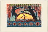 Artist: Bancroft, Bronwyn. | Title: This land, your land, our land. | Date: 1994 | Technique: screenprint, printed in colour, from multiple screens | Copyright: © Bronwyn Bancroft. Licensed  by VISCOPY, Australia