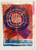 Artist: Buckley, Sue. | Title: Greeting card | Date: 1968 | Technique: linocut, printed in colour, from multiple blocks | Copyright: This work appears on screen courtesy of Sue Buckley and her sister Jean Hanrahan