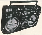 Artist: Rone. | Title: GhettoBlaster. | Date: 2004 | Technique: stencil, printed in colour, from multiple stencils