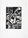 Artist: b'Allen, Davida' | Title: b'This is what families are made of' | Date: 1991, July - September | Technique: b'etching and aquatint, printed in black ink, from one plate'