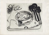 Artist: BOYD, Arthur | Title: Potter with beast and trees. | Date: 1960-70 | Technique: etching, printed in black ink, from one plate | Copyright: Reproduced with permission of Bundanon Trust