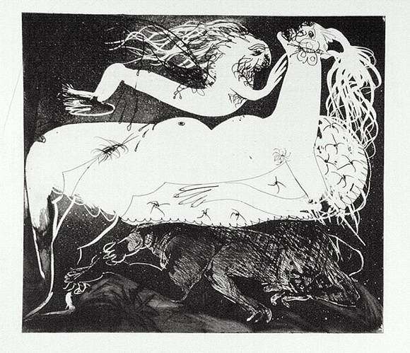 Artist: b'BOYD, Arthur' | Title: b'Myrrhine and Kinesias Myrrhine: Here is a matress now.' | Date: (1970) | Technique: b'etching and aquatint, printed in black ink, from one plate' | Copyright: b'Reproduced with permission of Bundanon Trust' Artist: b'BOYD, Arthur' | Title: b'Myrrhine and Kinesias Myrrhine: Here is a matress now.' | Date: (1970) | Technique: b'etching and aquatint, printed in black ink, from one plate' | Copyright: b'Reproduced with permission of Bundanon Trust'