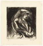 Artist: WALKER, Murray | Title: Old Mears in a bentwood chair | Date: 1960 | Technique: drypoint, printed in black ink, from one plate