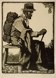 Artist: DAVIES, L. Roy | Title: Old Jim. | Date: 1923 | Technique: wood-engraving, printed in black ink, from one block | Copyright: © The Estate of L. Roy Davies