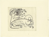 Artist: BOYD, Arthur | Title: (Lion and mouse). | Date: c.1969 | Technique: softground etching, printed in black ink, from one plate | Copyright: Reproduced with permission of Bundanon Trust