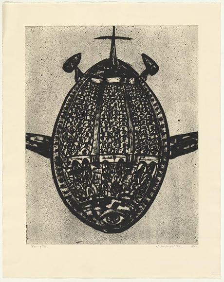 Artist: b'Senbergs, Jan.' | Title: b'Going OS' | Date: 1992 | Technique: b'etching, printed in black ink, from one plate' | Copyright: b'\xc2\xa9 Jan Senbergs' Artist: b'Senbergs, Jan.' | Title: b'Going OS' | Date: 1992 | Technique: b'etching, printed in black ink, from one plate' | Copyright: b'\xc2\xa9 Jan Senbergs'