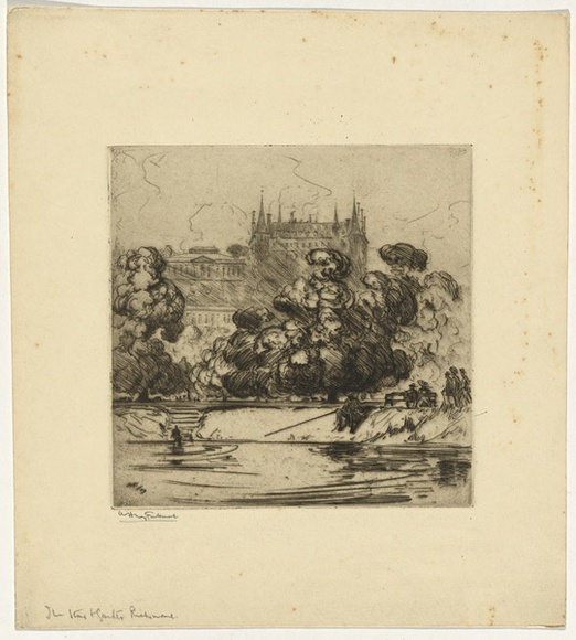 Artist: b'FULLWOOD, A.H.' | Title: b'The Star and Garter, Richmond.' | Date: 1909 | Technique: b'etching, printed in black ink with plate-tone, from one plate' Artist: b'FULLWOOD, A.H.' | Title: b'The Star and Garter, Richmond.' | Date: 1909 | Technique: b'etching, printed in black ink with plate-tone, from one plate'