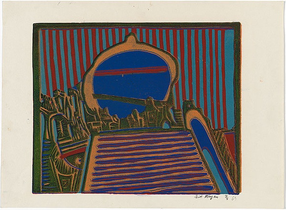 Artist: b'MEYER, Bill' | Title: b'Stripes' | Date: 1969 | Technique: b'linocut, printed in colour, from five blocks' | Copyright: b'\xc2\xa9 Bill Meyer' Artist: b'MEYER, Bill' | Title: b'Stripes' | Date: 1969 | Technique: b'linocut, printed in colour, from five blocks' | Copyright: b'\xc2\xa9 Bill Meyer'