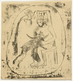 Artist: BOYD, Arthur | Title: (Seated figure and ram). | Date: 1960-70 | Copyright: Reproduced with permission of Bundanon Trust