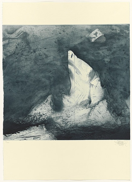 Artist: b'SCHMEISSER, Jorg' | Title: b'Changes VI' | Date: 2003 | Technique: b'etching and aquatint, printed in blue/black ink, from one plate' | Copyright: b'\xc2\xa9 J\xc3\xb6rg Schmeisser' Artist: b'SCHMEISSER, Jorg' | Title: b'Changes VI' | Date: 2003 | Technique: b'etching and aquatint, printed in blue/black ink, from one plate' | Copyright: b'\xc2\xa9 J\xc3\xb6rg Schmeisser'