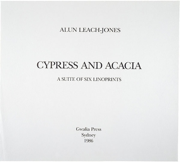 Artist: b'LEACH-JONES, Alun' | Title: b'not titled [title page]' | Date: 1986, February - March | Technique: b'letterpress, printed in black ink, from Baskerville and Goudy old style types' | Copyright: b'Courtesy of the artist'