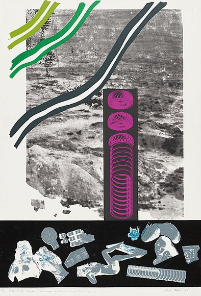 Artist: b'MEYER, Bill' | Title: b'Proposal for erection of monument to desert mobility - Sinai' | Date: 1976 | Technique: b'screenprint, printed in eight colours, from six screens' | Copyright: b'\xc2\xa9 Bill Meyer' Artist: b'MEYER, Bill' | Title: b'Proposal for erection of monument to desert mobility - Sinai' | Date: 1976 | Technique: b'screenprint, printed in eight colours, from six screens' | Copyright: b'\xc2\xa9 Bill Meyer'