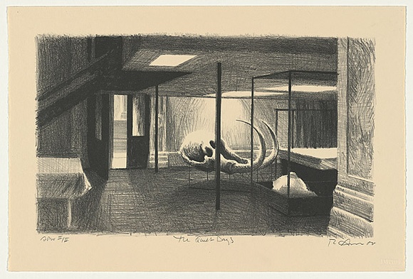 Artist: b'AMOR, Rick' | Title: b'The quiet days' | Date: 2000, August | Technique: b'lithograph, printed in black ink, from one plate' | Copyright: b'Image reproduced courtesy the artist and Niagara Galleries, Melbourne' Artist: b'AMOR, Rick' | Title: b'The quiet days' | Date: 2000, August | Technique: b'lithograph, printed in black ink, from one plate' | Copyright: b'Image reproduced courtesy the artist and Niagara Galleries, Melbourne'