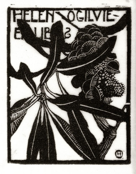 Artist: b'OGILVIE, Helen' | Title: b'Bookplate: Helen Ogilvie' | Date: c.1941 | Technique: b'wood-engraving, printed in black ink, from one block' Artist: b'OGILVIE, Helen' | Title: b'Bookplate: Helen Ogilvie' | Date: c.1941 | Technique: b'wood-engraving, printed in black ink, from one block'