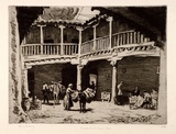 Artist: b'LINDSAY, Lionel' | Title: b'Posada de la sangre, Toledo' | Date: 1926 | Technique: b'etching, printed in warm black ink with plate-tone, from one plate' | Copyright: b'Courtesy of the National Library of Australia'