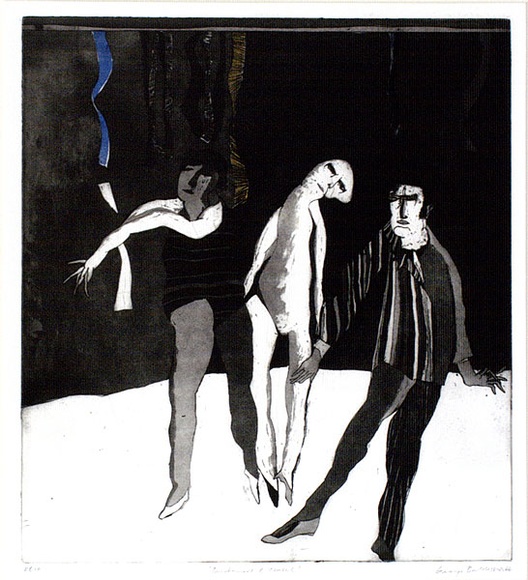 Artist: BALDESSIN, George | Title: Performers and tinsel. | Date: 1966 | Technique: colour etching and aquatint